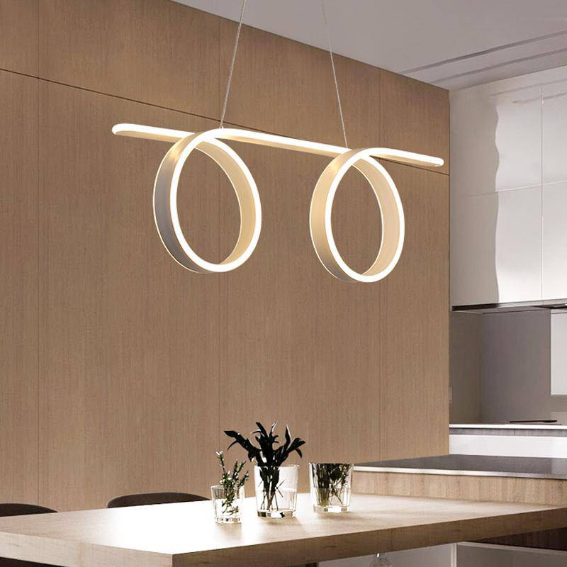 Suspension LED Double Boucles Blanche | Marco Lucetti