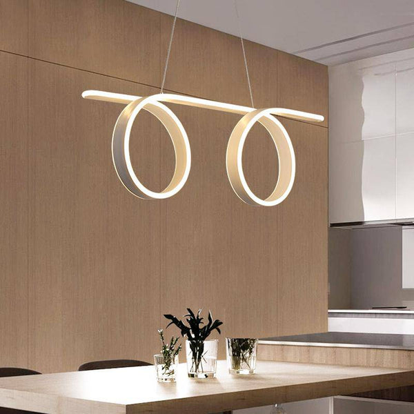 Suspension LED Double Boucles Blanche | Marco Lucetti