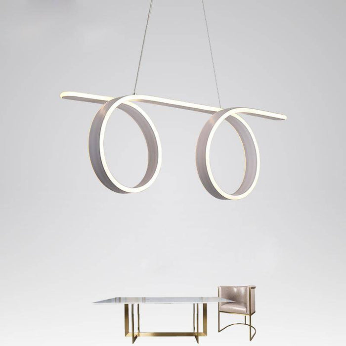 Suspension LED Double Boucles Blanche | Marco Lucetti