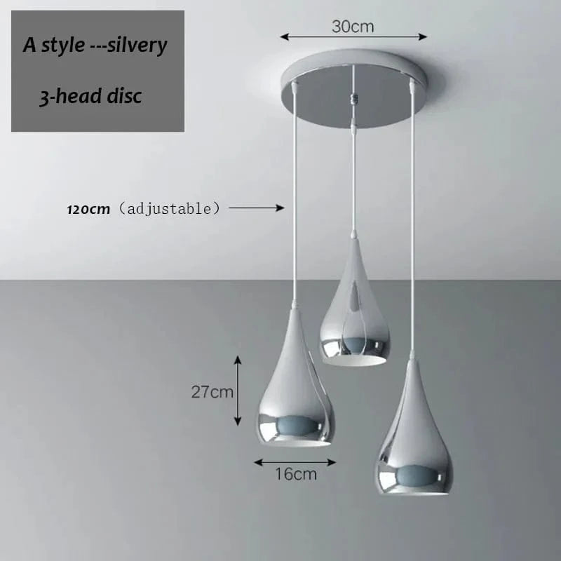 Suspension LED élégante à triple tête | Marco Lucetti A disque à tête style -3 / Blanc chaud