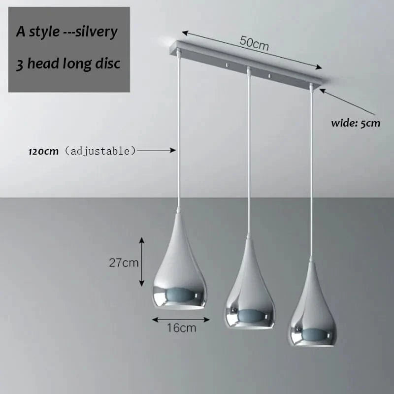 Suspension LED élégante à triple tête | Marco Lucetti A style -3 tête de long / Blanc froid