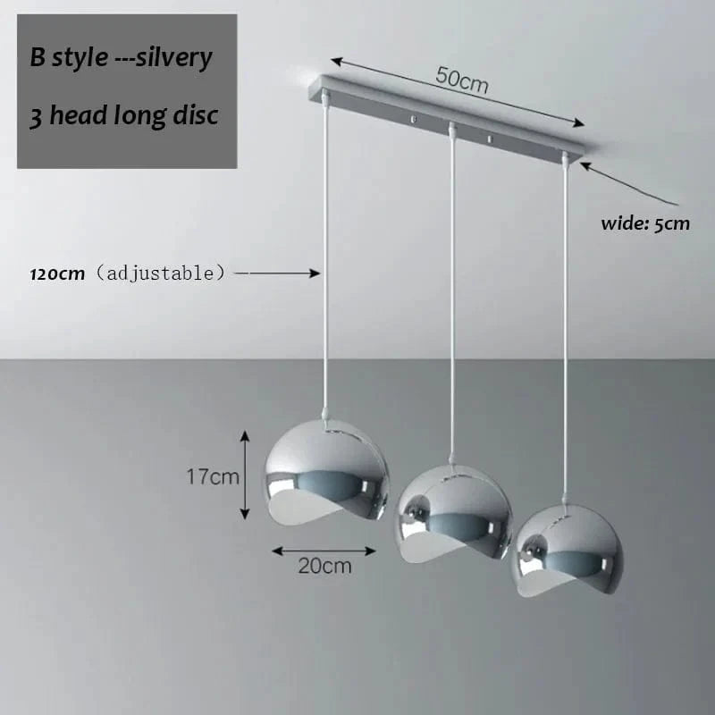 Suspension LED élégante à triple tête | Marco Lucetti Disque à 3 têtes style B / Blanc chaud