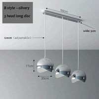 Suspension LED élégante à triple tête | Marco Lucetti Disque à 3 têtes style B / Blanc chaud