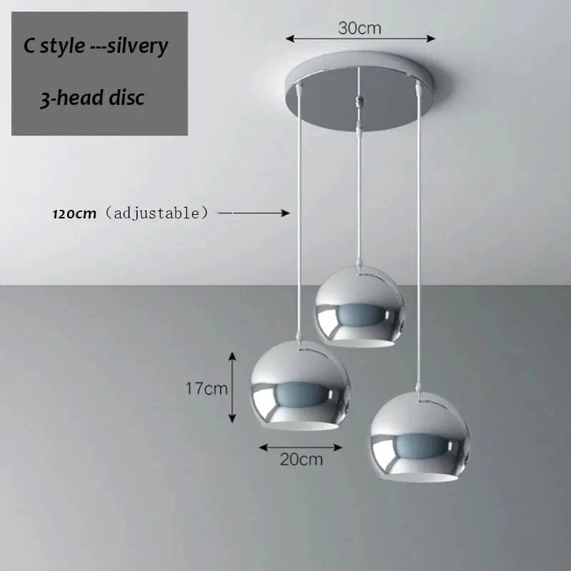 Suspension LED élégante à triple tête | Marco Lucetti Disque à 3 têtes style C / Blanc froid
