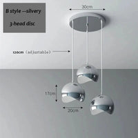 Suspension LED élégante à triple tête | Marco Lucetti Style B -3 têtes dis / Blanc froid