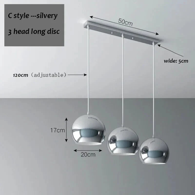 Suspension LED élégante à triple tête | Marco Lucetti Style C -3 têtes dis / Blanc froid
