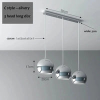 Suspension LED élégante à triple tête | Marco Lucetti Style C -3 têtes dis / Blanc froid