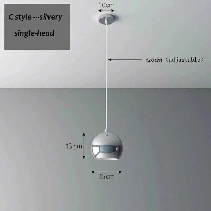 Suspension LED élégante à triple tête | Marco Lucetti Style C - tête unique / Blanc chaud
