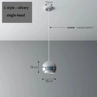 Suspension LED élégante à triple tête | Marco Lucetti Style C - tête unique / Blanc chaud