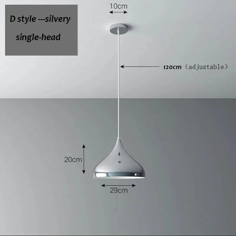 Suspension LED élégante à triple tête | Marco Lucetti Style D - tête unique / Blanc chaud