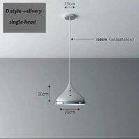 Suspension LED élégante à triple tête | Marco Lucetti Style D - tête unique / Blanc chaud