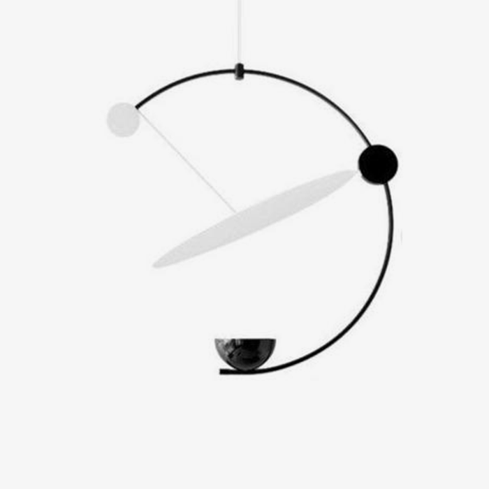 Suspension LED élégante: Arc de cercle noir & boule lumineuse | Marco Lucetti
