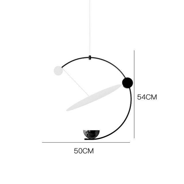 Suspension LED élégante: Arc de cercle noir & boule lumineuse | Marco Lucetti Froide