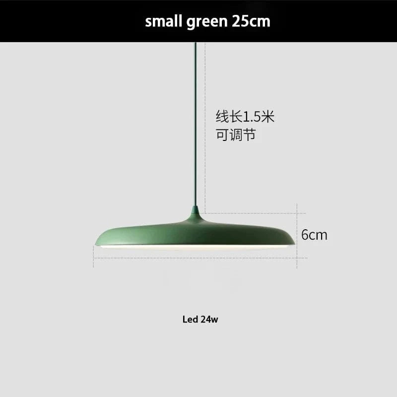 Suspension LED élégante pour éclairage cuisine, style nordique | Marco Lucetti Vert / 25cm 24w / Blanc froid 6000K