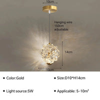 Suspension LED élégante pour votre salon, salle à manger ou cuisine | Marco Lucetti Or A / Blanc chaud (pas de RC)