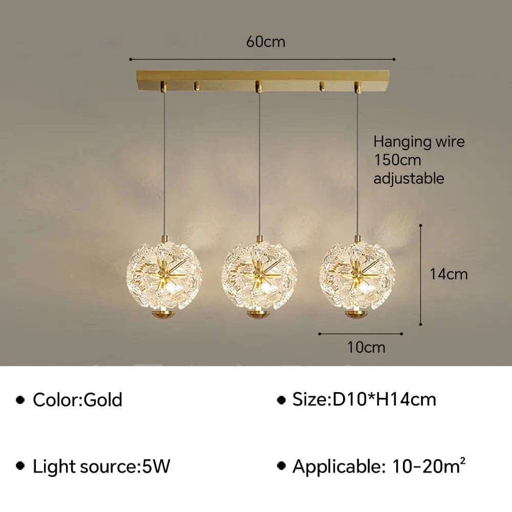 Suspension LED élégante pour votre salon, salle à manger ou cuisine | Marco Lucetti Or B 3P / Blanc chaud (pas de RC)