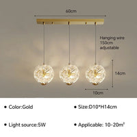 Suspension LED élégante pour votre salon, salle à manger ou cuisine | Marco Lucetti Or B 3P / Blanc chaud (pas de RC)
