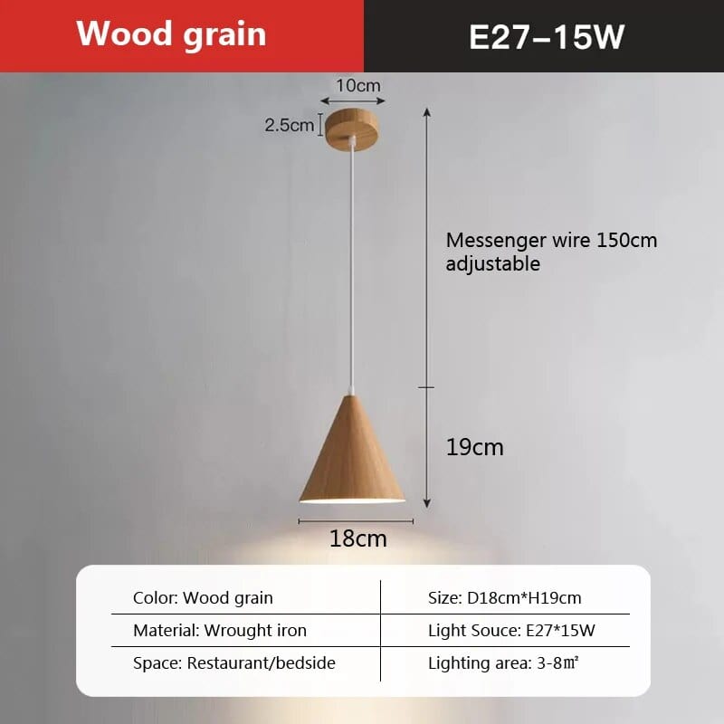 Suspension LED en Acier Galvanisé | Marco Lucetti Grain de bois / Blanc froid