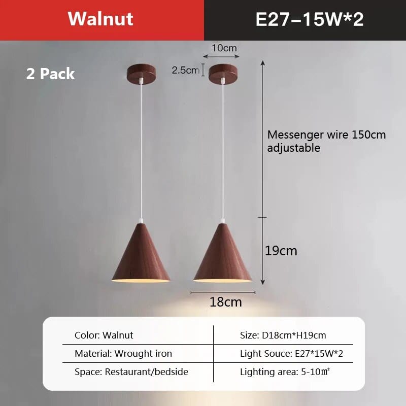 Suspension LED en Acier Galvanisé | Marco Lucetti Noyer, paquet de 2 / Blanc froid