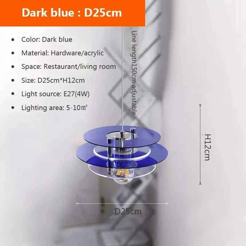 Suspension LED en acrylique - Collection Éclat Unique | Marco Lucetti 25 cm Bleu A / Blanc froid