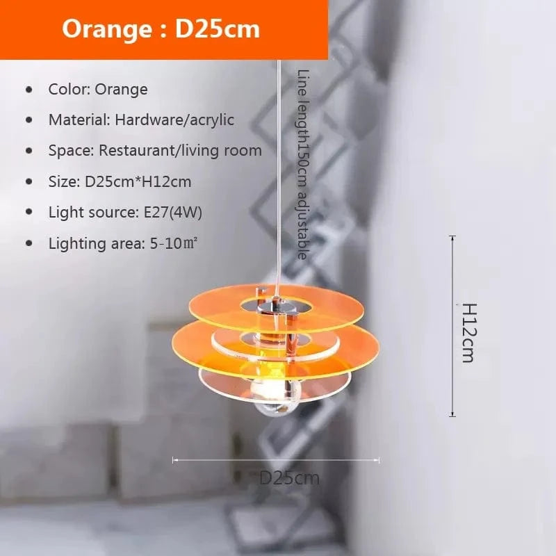 Suspension LED en acrylique - Collection Éclat Unique | Marco Lucetti 25 cm Orange / Blanc froid