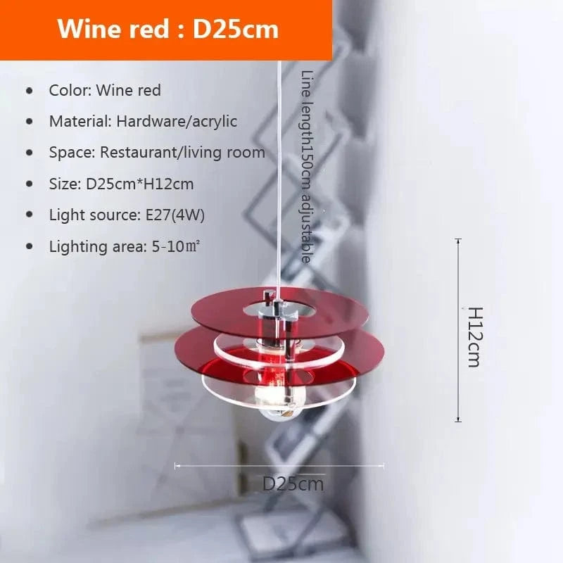 Suspension LED en acrylique - Collection Éclat Unique | Marco Lucetti 25 cm Rouge / Blanc froid