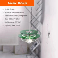 Suspension LED en acrylique - Collection Éclat Unique | Marco Lucetti 25 cm Vert / Blanc froid