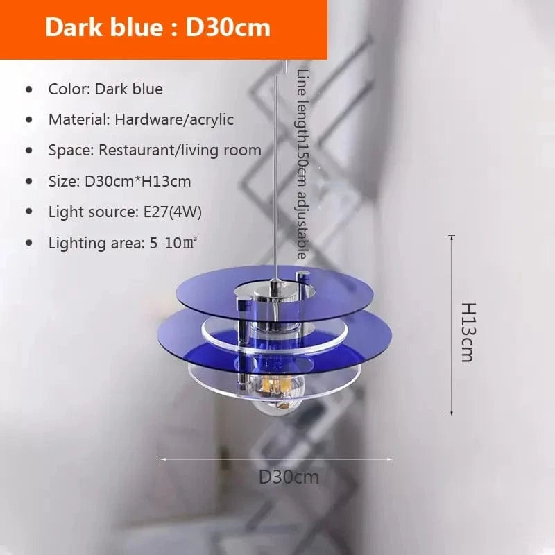 Suspension LED en acrylique - Collection Éclat Unique | Marco Lucetti 30 cm Bleu A / Blanc froid