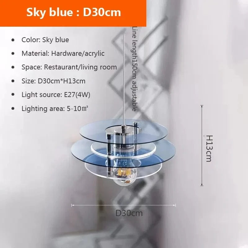 Suspension LED en acrylique - Collection Éclat Unique | Marco Lucetti 30 cm Bleu B / Blanc froid