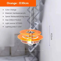 Suspension LED en acrylique - Collection Éclat Unique | Marco Lucetti 30 cm orange / Blanc froid