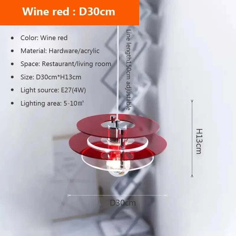 Suspension LED en acrylique - Collection Éclat Unique | Marco Lucetti 30 cm Rouge / Blanc froid