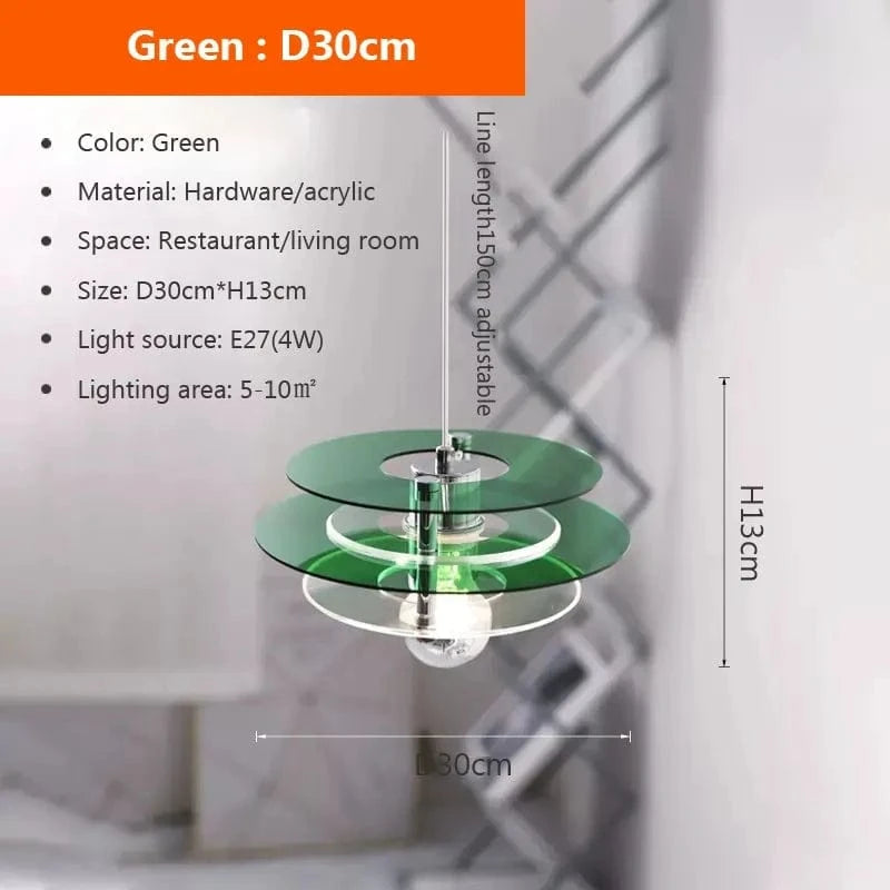 Suspension LED en acrylique - Collection Éclat Unique | Marco Lucetti 30 cm Vert / Blanc froid