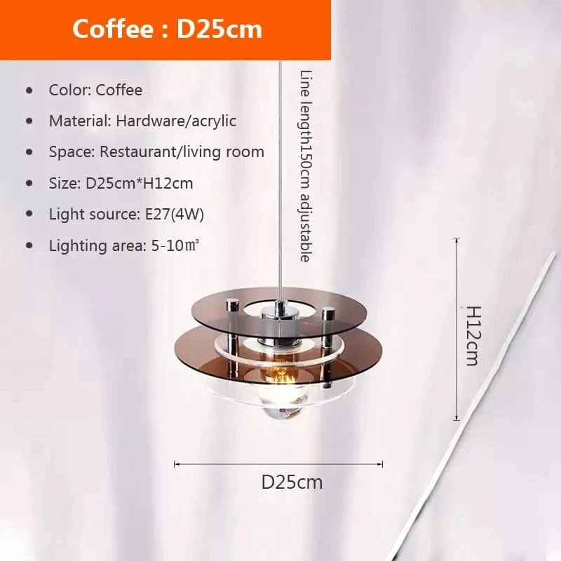 Suspension LED en acrylique - Collection Éclat Unique | Marco Lucetti Café 25 cm / Blanc froid