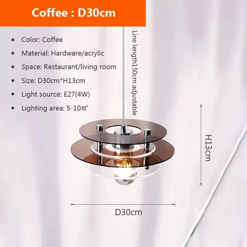 Suspension LED en acrylique - Collection Éclat Unique | Marco Lucetti Café 30 cm / Blanc froid