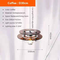 Suspension LED en acrylique - Collection Éclat Unique | Marco Lucetti Café 30 cm / Blanc froid