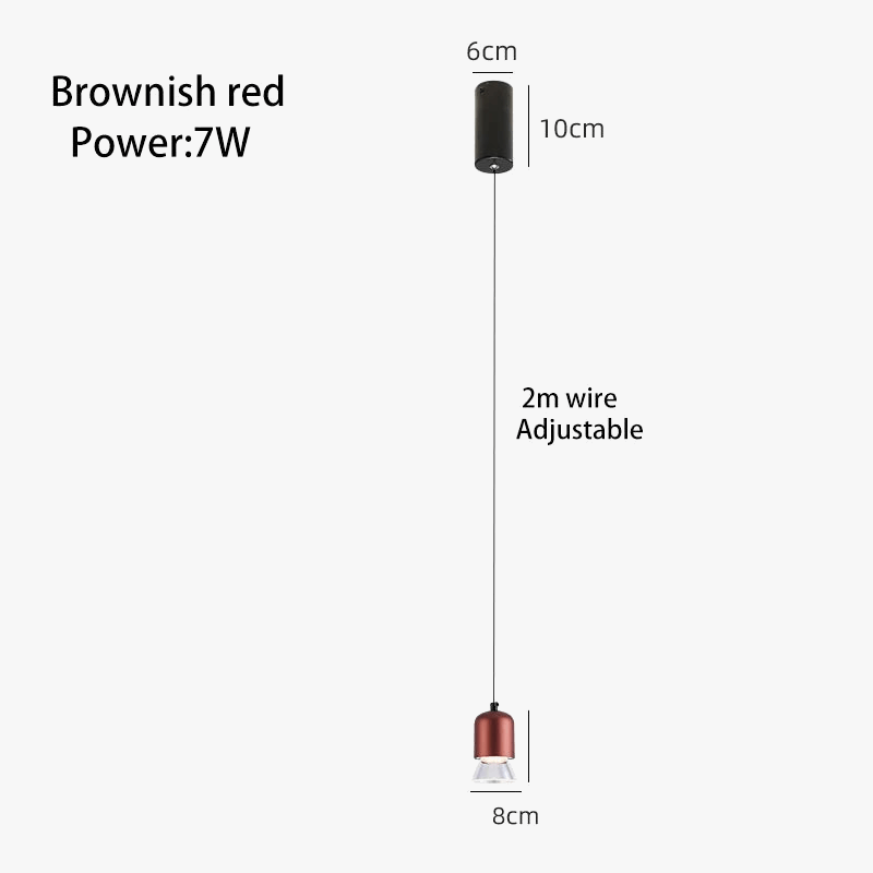 Suspension LED en Aluminium pour Chambre à Coucher avec Projecteur 7W COB | Marco Lucetti