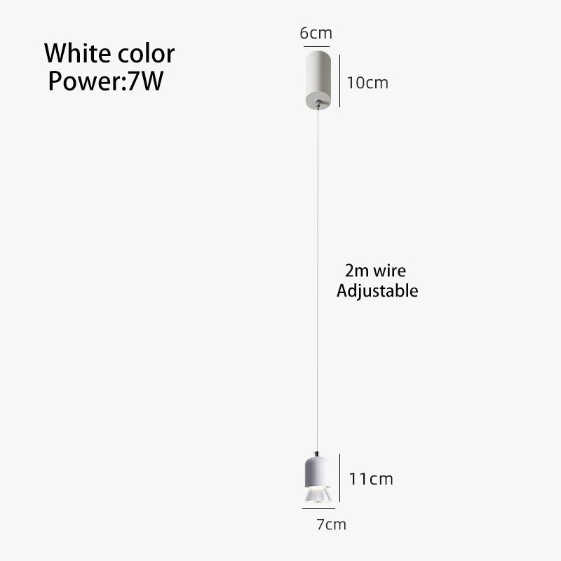 Suspension LED en Aluminium pour Chambre à Coucher avec Projecteur 7W COB | Marco Lucetti