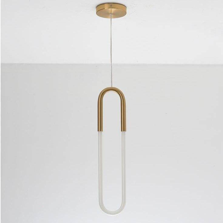 Suspension LED en anneau allongé Hang - Style Moderne | Marco Lucetti Doré / Naturelle