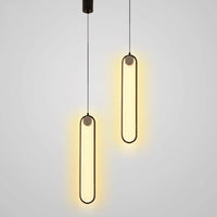 Suspension LED en anneau allongé noir ou doré moderne & tendance | Marco Lucetti