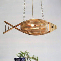 Suspension LED en bambou "Fish-Illusion" | Marco Lucetti