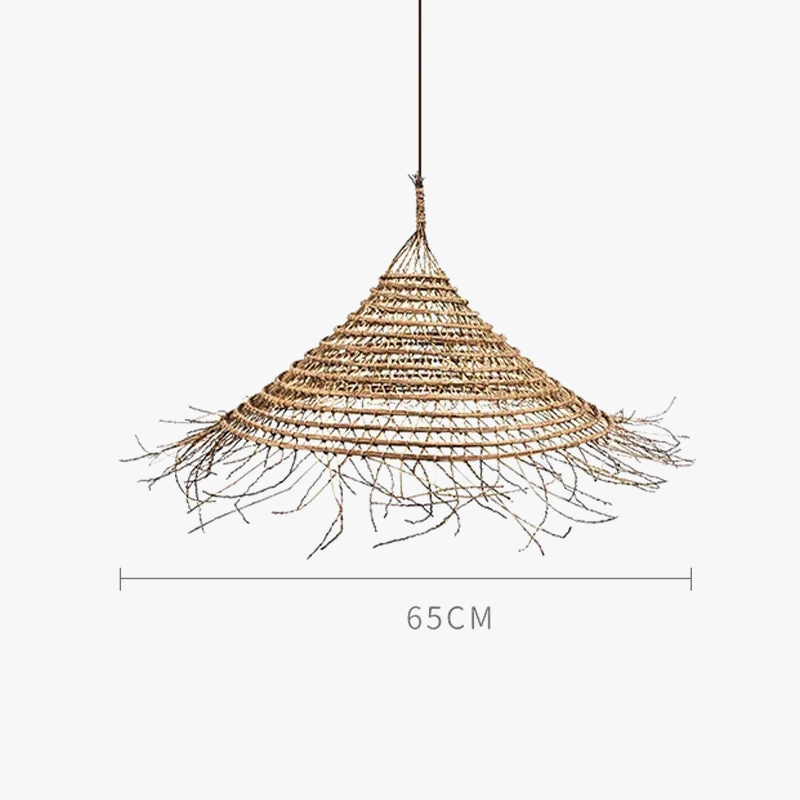Suspension LED en bambou vintage