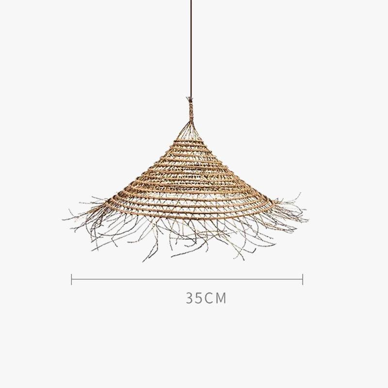 Suspension LED en bambou vintage