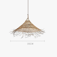 Suspension LED en bambou vintage