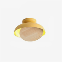 Suspension LED en bois avec abat-jour coloré à la mode | Marco Lucetti