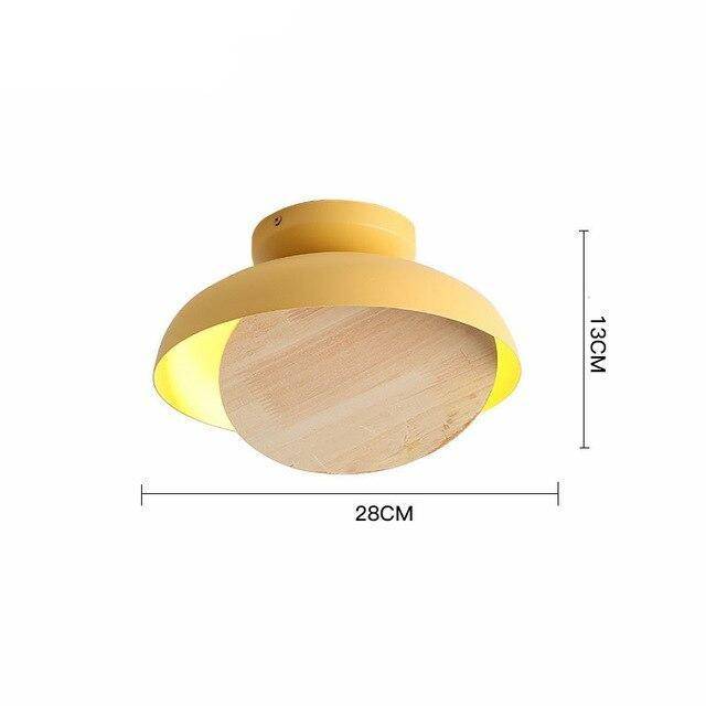 Suspension LED en bois avec abat-jour coloré à la mode | Marco Lucetti Jaune