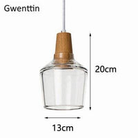 Suspension LED en bois avec abat-jour en verre Nordic | Marco Lucetti A - Transparent