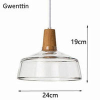 Suspension LED en bois avec abat-jour en verre Nordic | Marco Lucetti B - Transparent