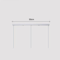 Suspension LED en bois avec abat-jour en verre Nordic | Marco Lucetti Support allongé blanc - 50cm