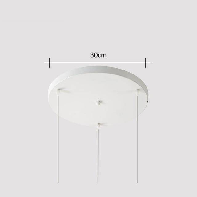 Suspension LED en bois avec abat-jour en verre Nordic | Marco Lucetti Support rond blanc - 30cm