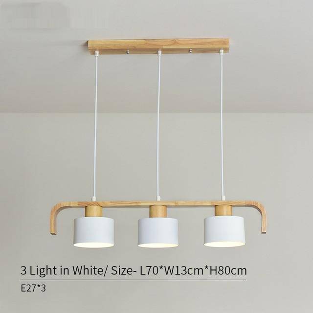 Suspension LED en bois avec abat-jour personnalisable | Marco Lucetti Blanc - 3 lampes